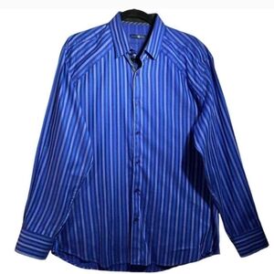 Stone Rose Black Collection Mens Designer Luxury Button Shirt Size XL‎